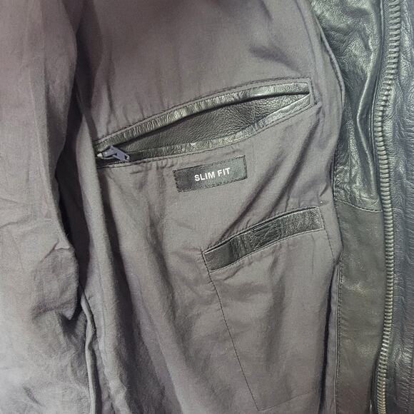 MAURITIUS LEATHER MEN'S GOEFF LAMB LEATHER ZIP-FRONT TRUCKER JACKET - Picture 13 of 16